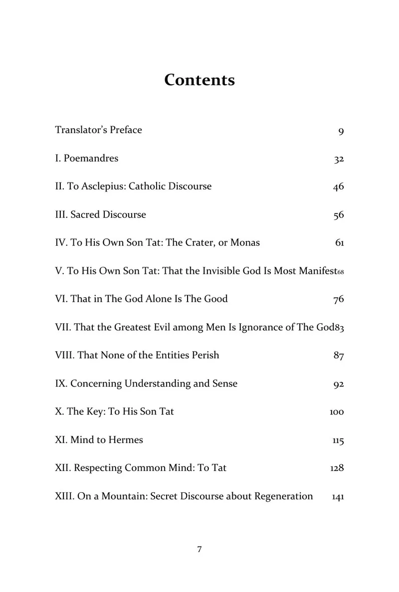Page 7 of The Theological and Philosophical Works of Hermes Trismegistus: Contents