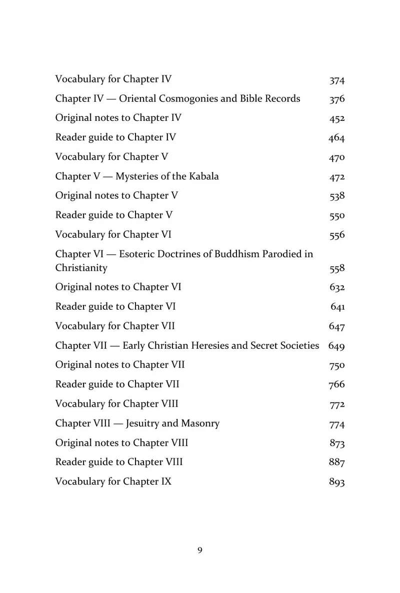 Page 9 of Isis Unveiled, Volume II: Theology: Vocabulary before reading