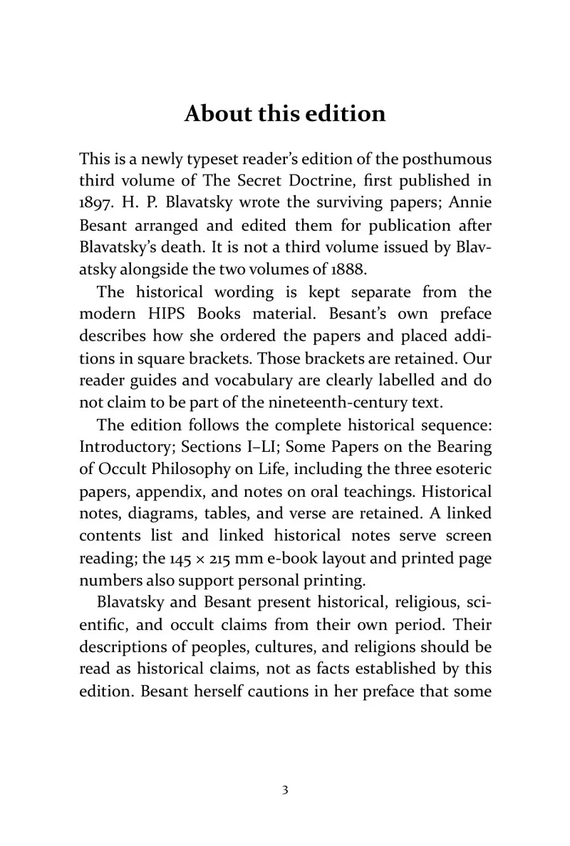Page 3 of The Secret Doctrine, Volume III: About this edition