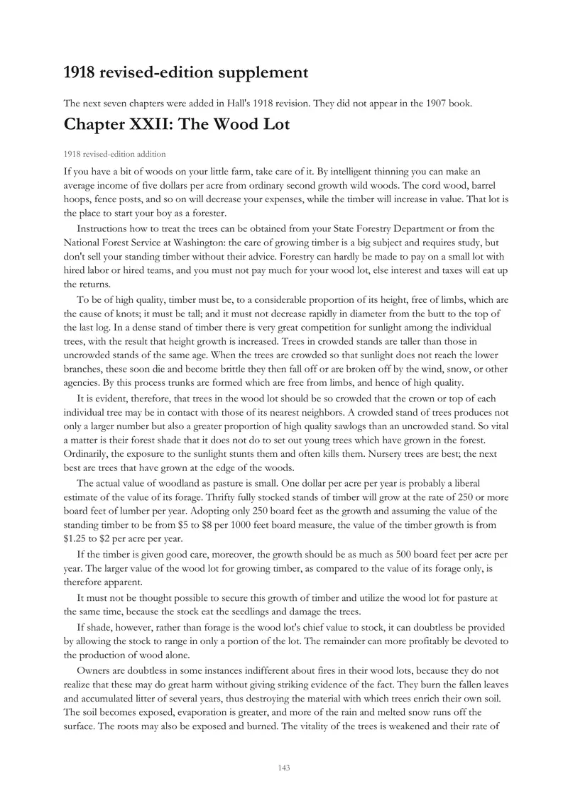 Separately identified 1918 supplement — Three Acres and Liberty