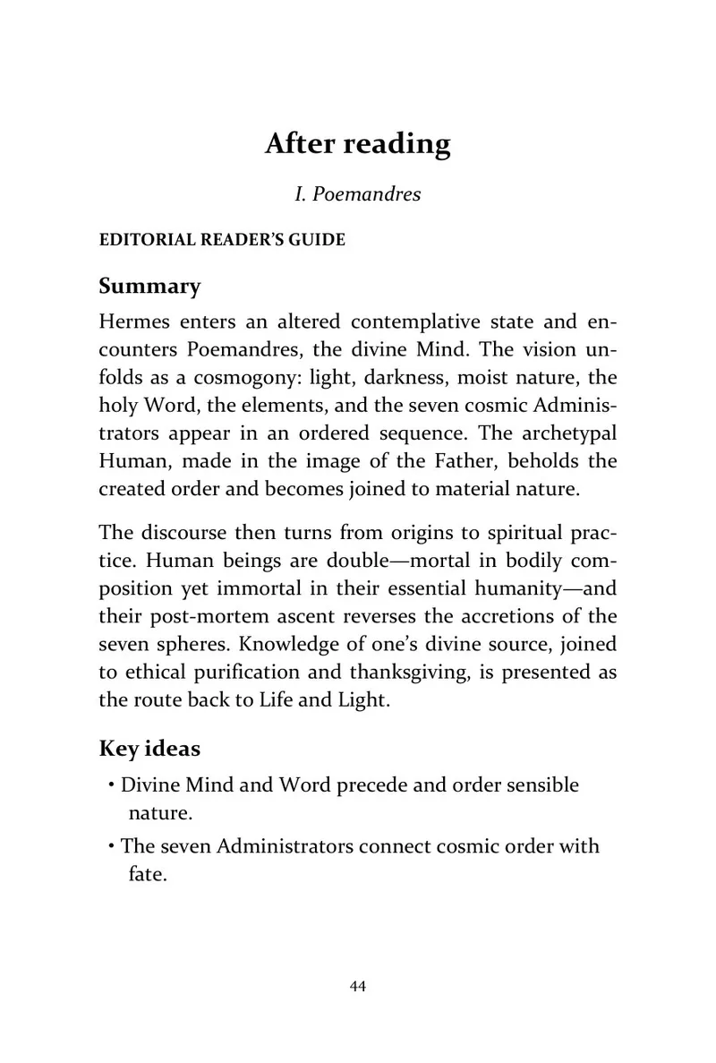 Page 44 of The Theological and Philosophical Works of Hermes Trismegistus: Reader’s guide