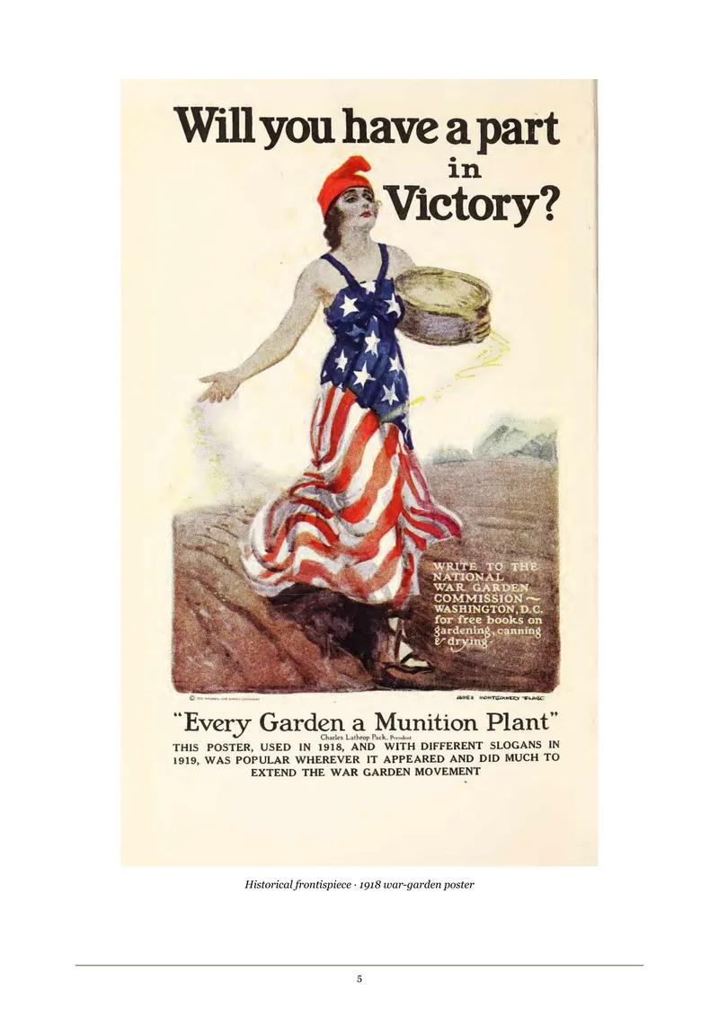 Historical war-garden poster — The War Garden Victorious