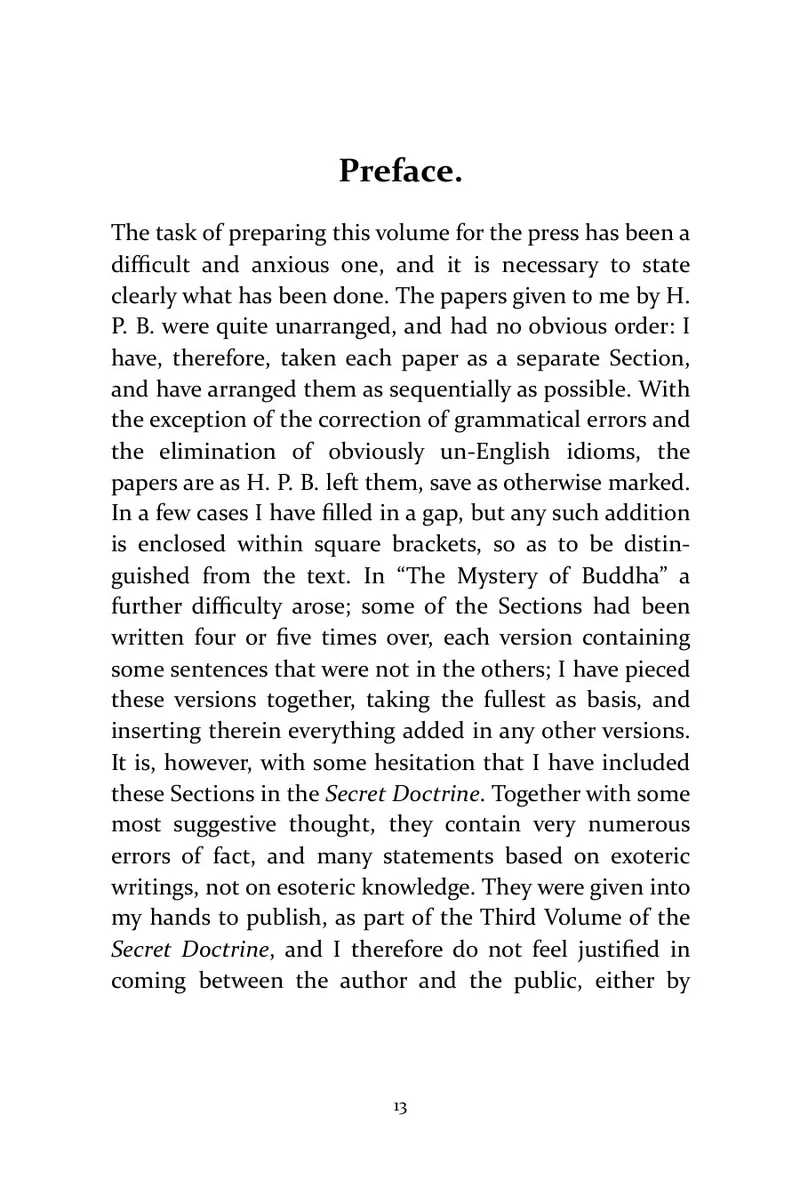 Page 13 of The Secret Doctrine, Volume III: Historical text: Preface
