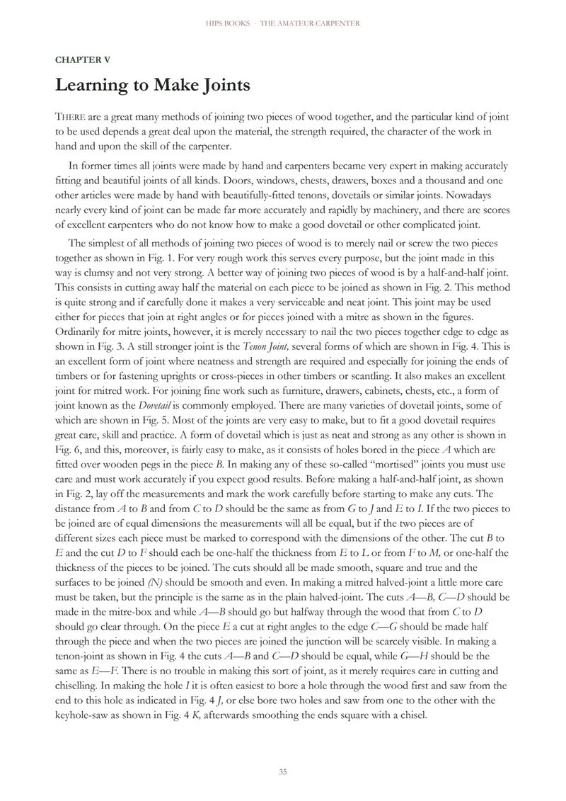 Historical joint-making text — The Amateur Carpenter