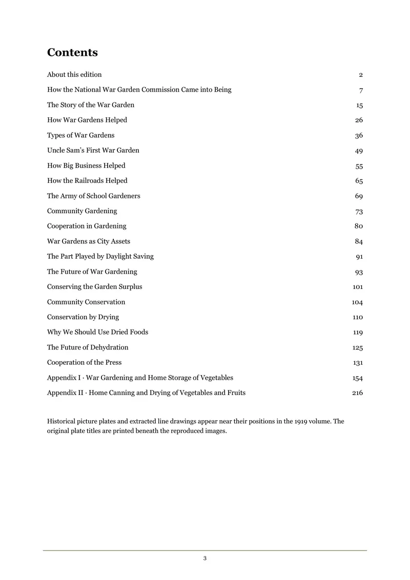 Contents including both pamphlets — The War Garden Victorious