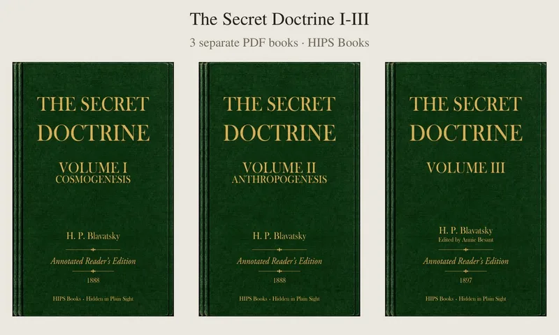 Modern HIPS reader’s edition cover accompanying The Secret Doctrine Explained: A Guide to Its Volumes
