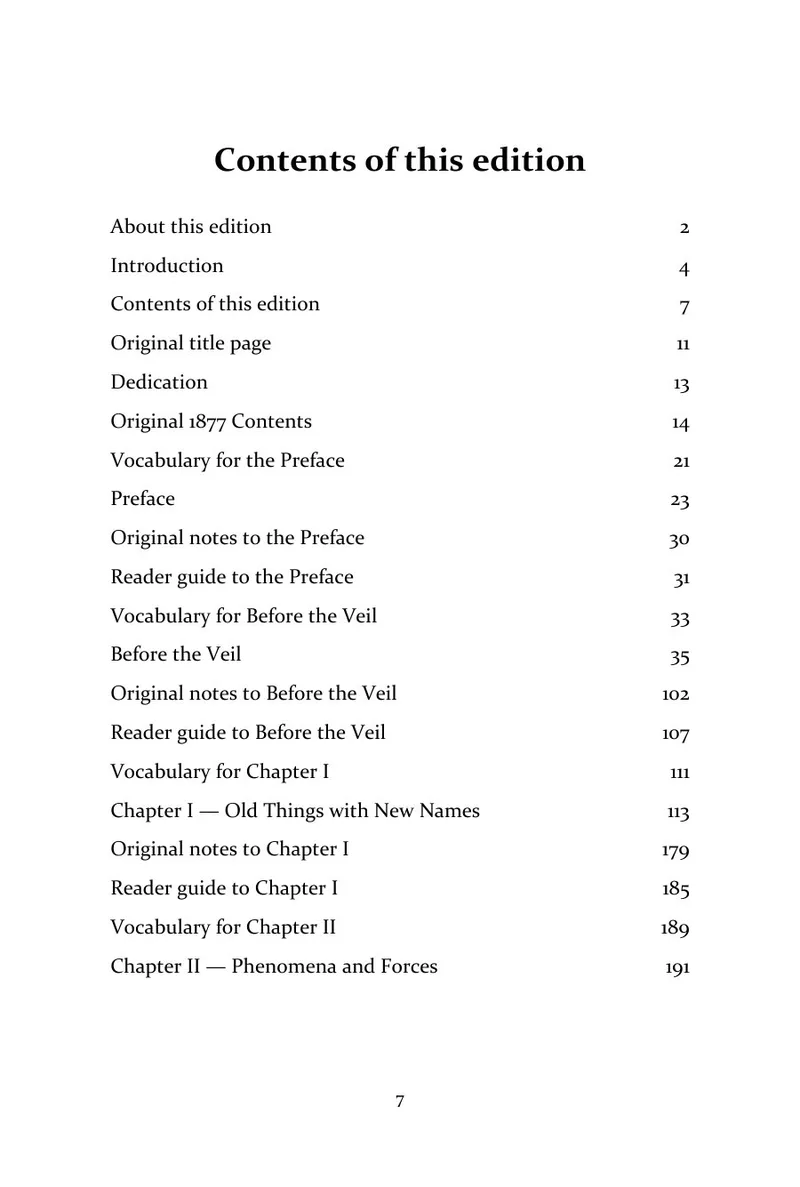 Page 7 of Isis Unveiled, Volume I: Science: Contents