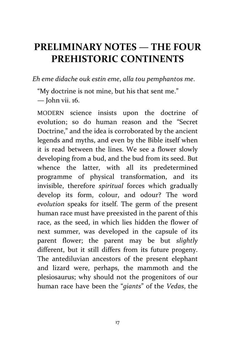 Page 17 of The Secret Doctrine, Volume II: Anthropogenesis: Historical text: Preliminary Notes