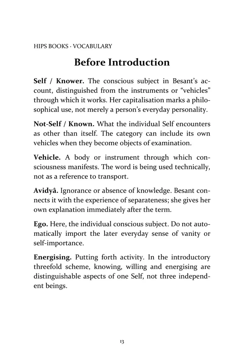 Page 13 of Thought Power: Its Control and Culture: Vocabulary before reading