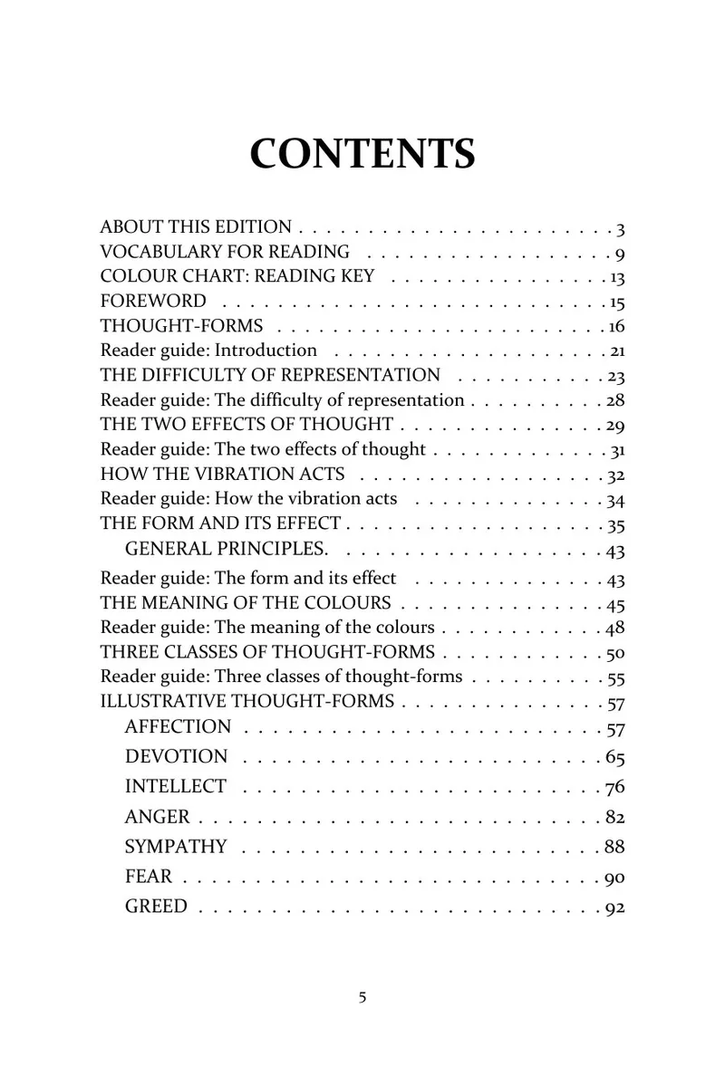 Page 5 of Thought-Forms: Contents